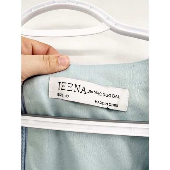 Mac Duggal 26540 Powder Blue Beaded Cap Sleeve V-Neck A-Line Gown - Picture 5 of 8